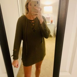 Olive green boutique sweater worn once